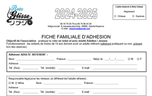 Fiche d'adhésion 2024-2025