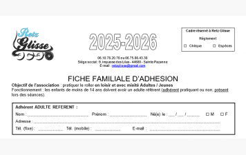 Fiche d'adhésion 2025-2026
